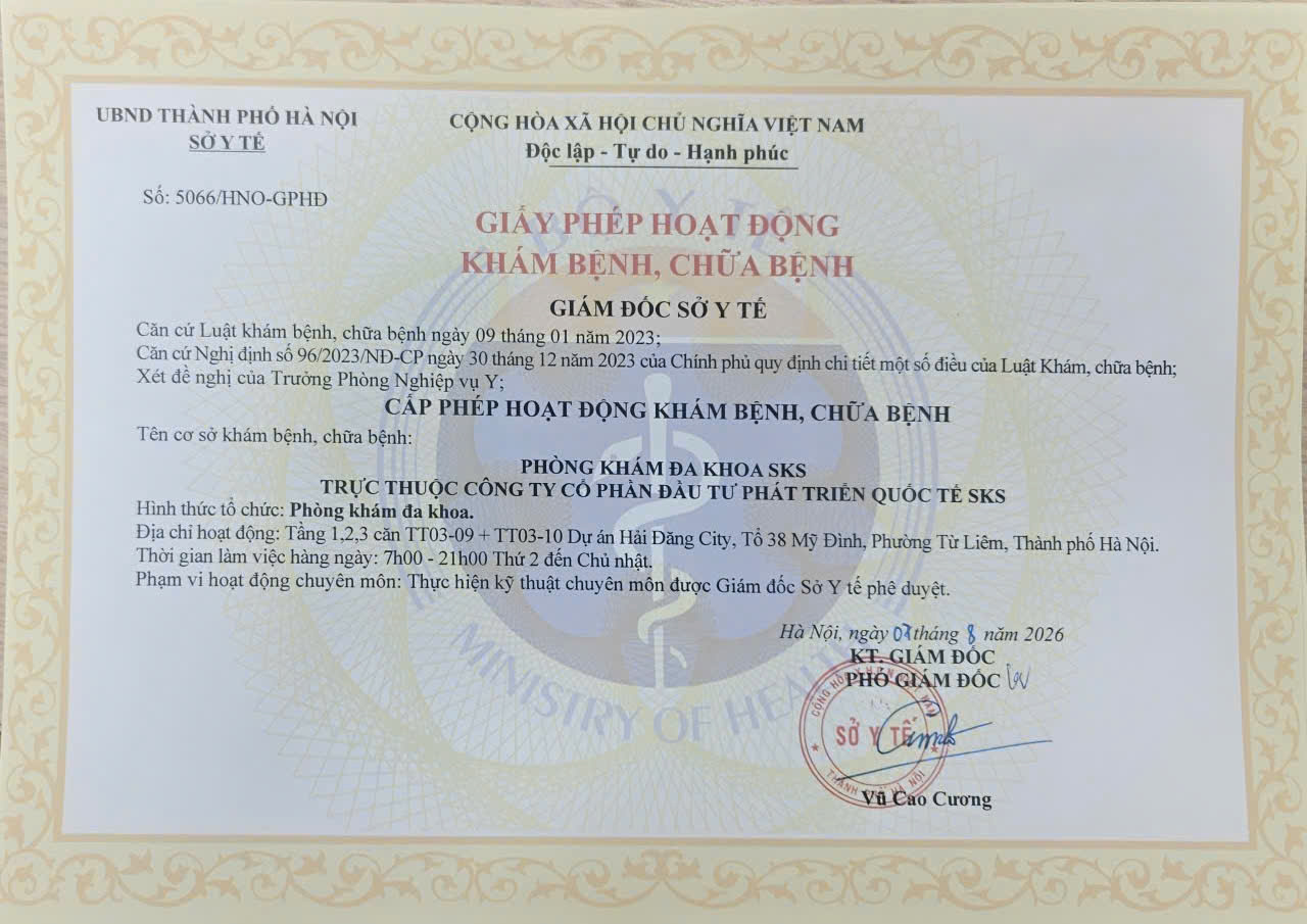 Giấy phép hoạt động Phòng khám Đa khoa SKS